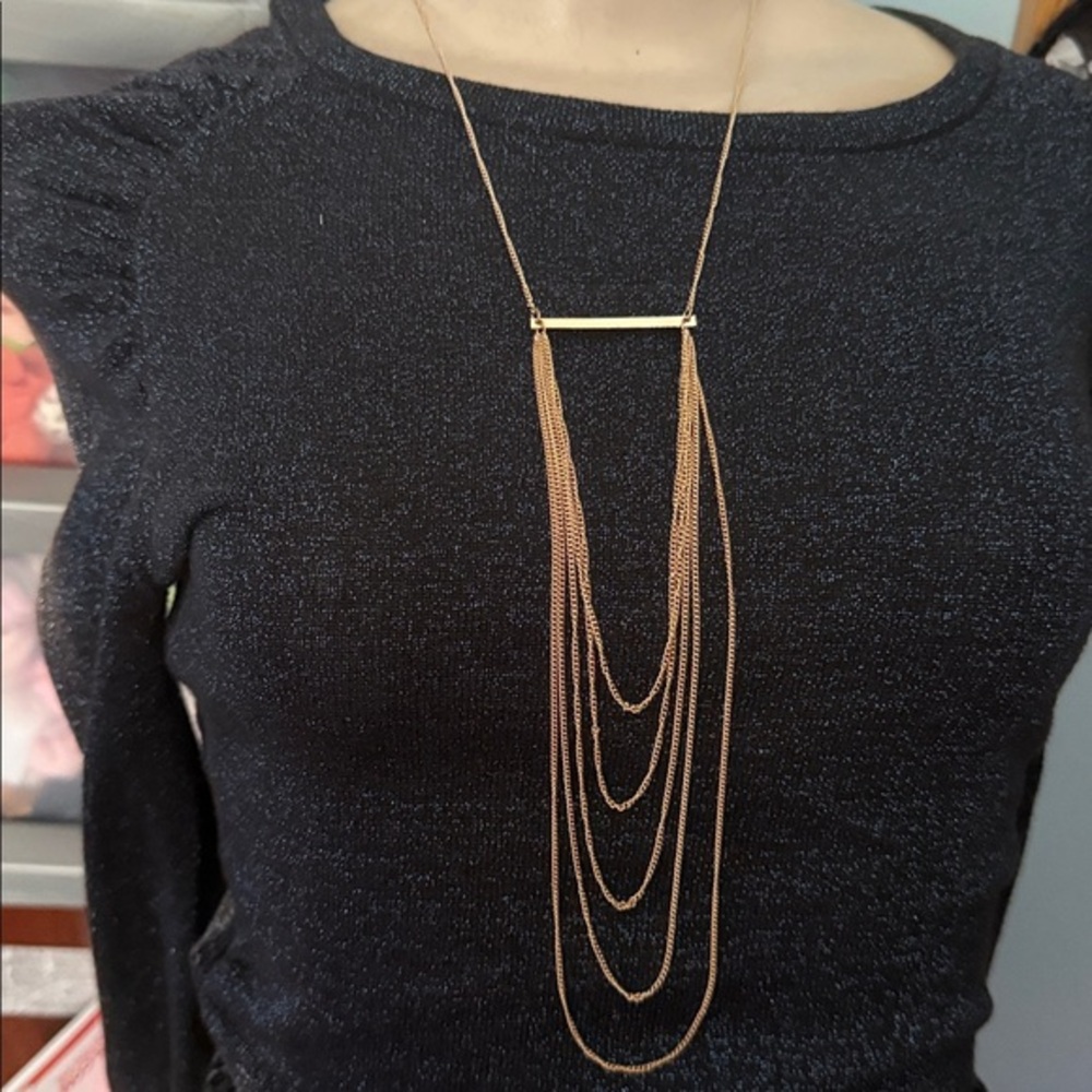 🛍NEW 🛍 BEAUTIFUL LONG ADJUSTABLE CHAIN Costume NECKLACE in package .